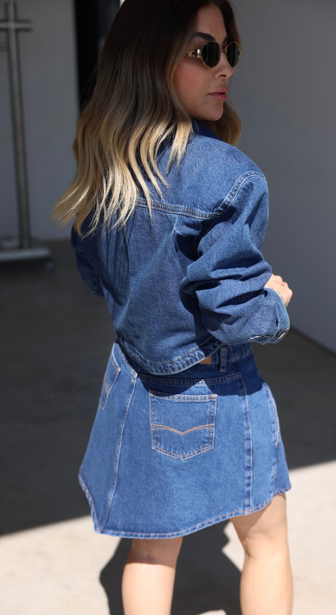 Denim Jacket and Skirt Set