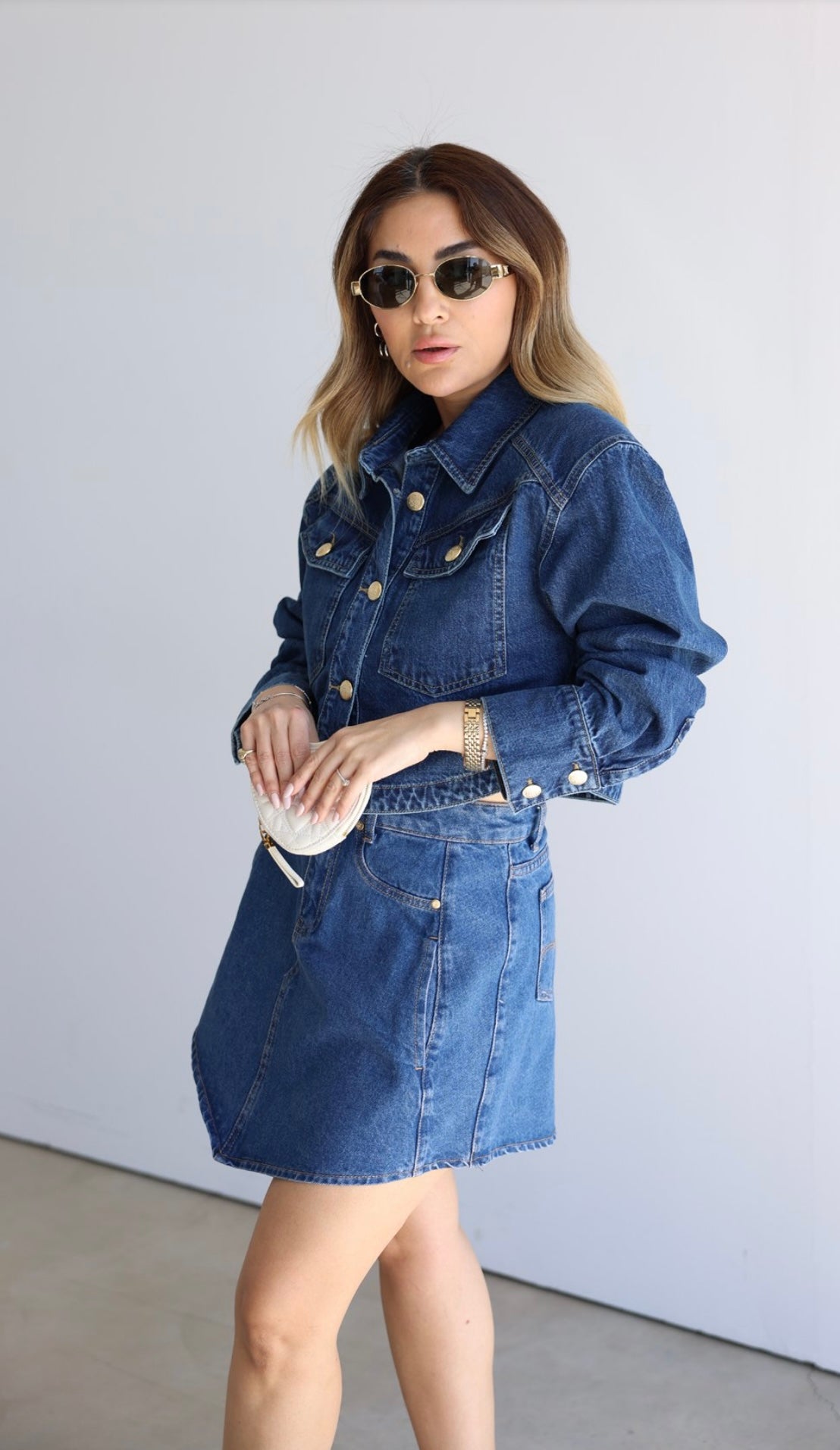 Denim Jacket and Skirt Set